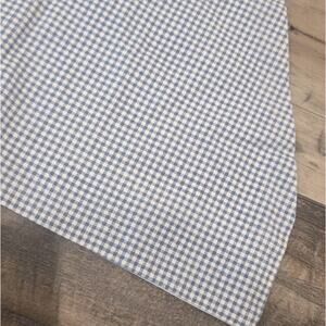 Light Blue Gingham Vintage Farmhouse Curtain Valance